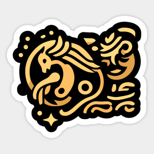 Golden mythical creature Sticker